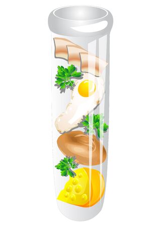 test tube food isolated on a white backgroundのイラスト素材