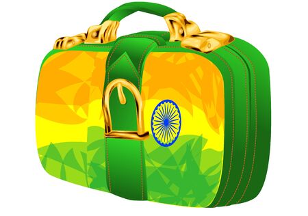 bag with india flag design on white backgroundのイラスト素材
