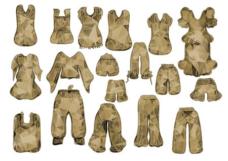 clothes sepia colour isolated on white backgroundのイラスト素材