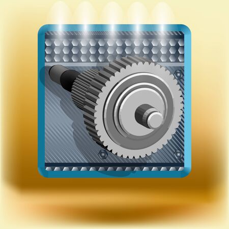 icon with gear. realistic icon with metal. option conceptのイラスト素材
