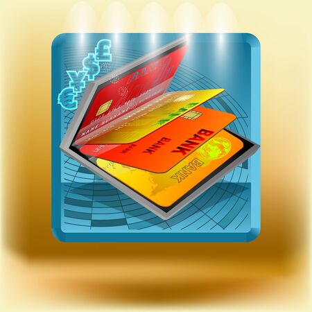 icon with business cards. realistic internet iconのイラスト素材