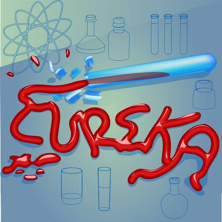 discovery. abstract chemistry lab with broken tubeのイラスト素材