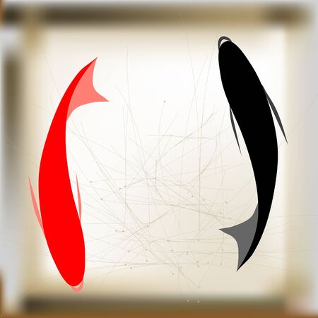 abstract fish on blurred background. 10 EPSのイラスト素材