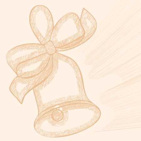 abstract bell. sketch of old bell on bright backgroundのイラスト素材