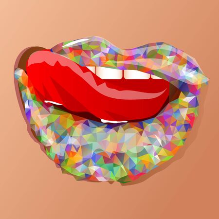 abstract multicolor lipsのイラスト素材