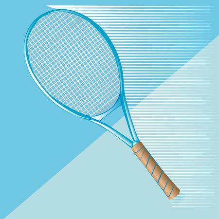 tennis racket on blue background.のイラスト素材
