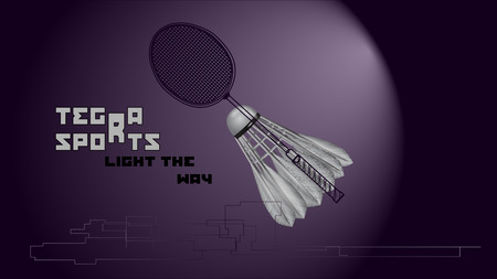 badminton background with slogan on dark backgroundのイラスト素材