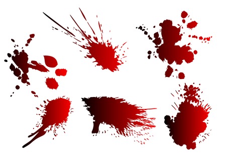 blood spatter. set of splash isolated on whiteのイラスト素材