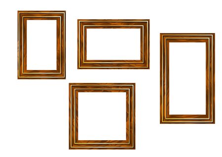 wooden frames isolated on a white backgroundのイラスト素材