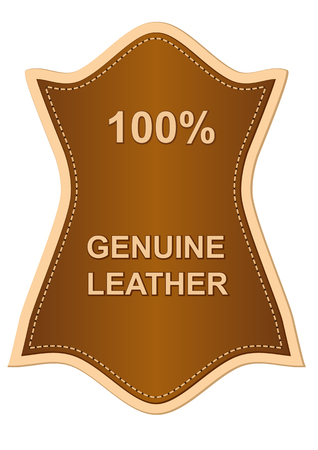 genuine leather label isolated on white backgroundのイラスト素材