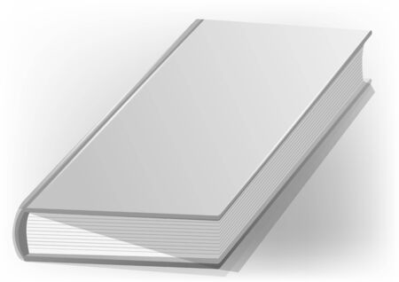 hardback book white on a white backgroundのイラスト素材
