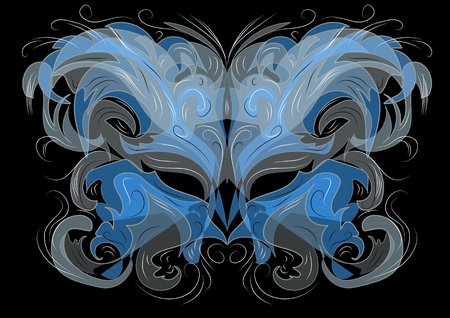 ornate masks isolated on a black backgroundのイラスト素材