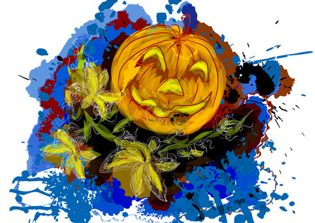 halloween day. abstract pumpkin on multicolor backgroundのイラスト素材