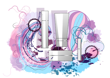 perfumes and splash on abstract backgroundのイラスト素材
