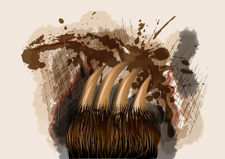 claws of animal on abstract grunge backgroundのイラスト素材