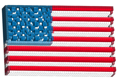 abstract american flag isolateed on a white backgroundのイラスト素材