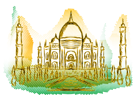 india cityscape. abstract silhouette on a white background.のイラスト素材