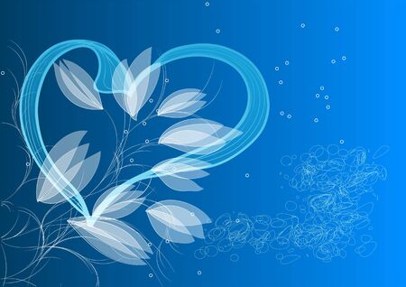 wedding card with white abstract floral decorationのイラスト素材