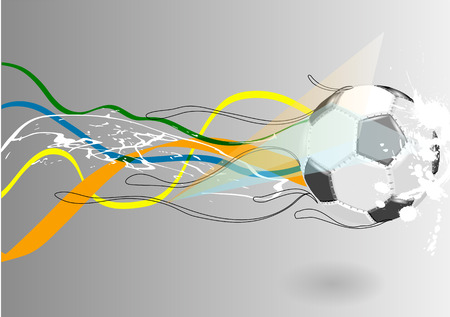 football backgroud with abstract line and ballのイラスト素材