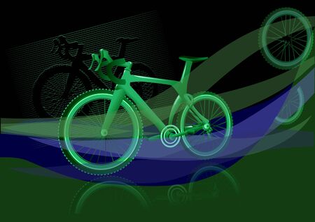 bicycle on a dark backgroundのイラスト素材