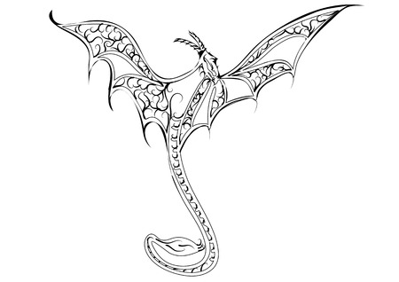 decorative dragon isolated on a white backgroundのイラスト素材