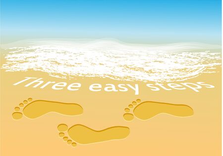 steps on beach. infographic on sand of coastlineのイラスト素材