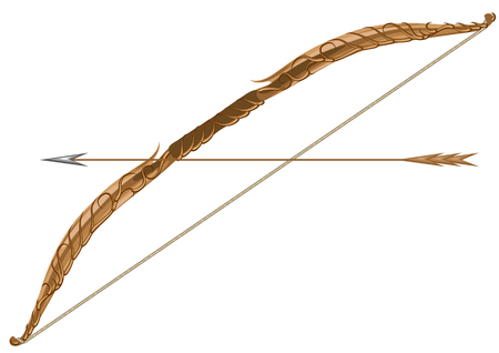 elven longbow and arrow isolated on a white backgroundのイラスト素材