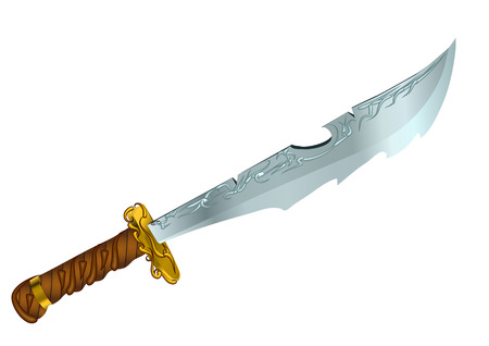 fantasy decorative knife isolated on a white backgroundのイラスト素材