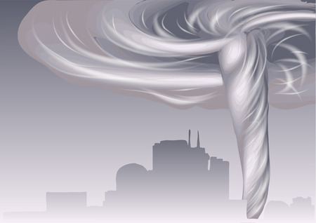 tornado and cityscapeのイラスト素材