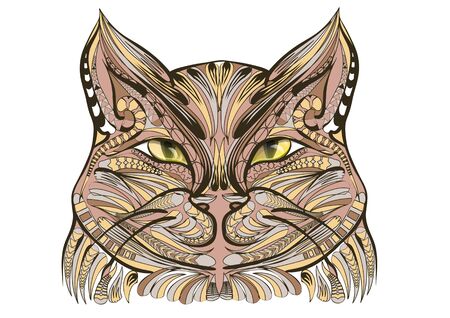 etnich cat isolated on a white backgroundのイラスト素材