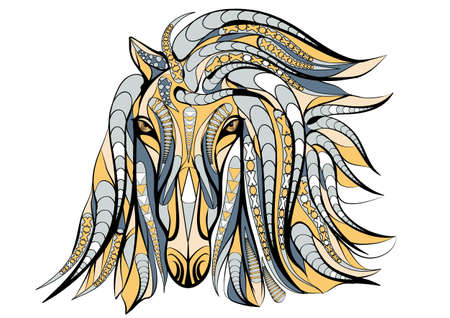 ethnic horse isolated on a white backgroundのイラスト素材