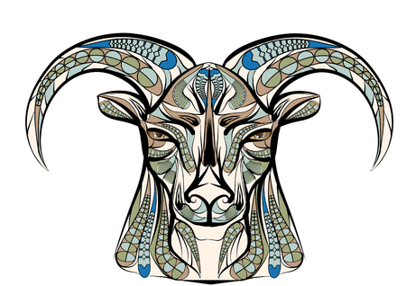 ethnic sheep isolated on a white backgroundのイラスト素材