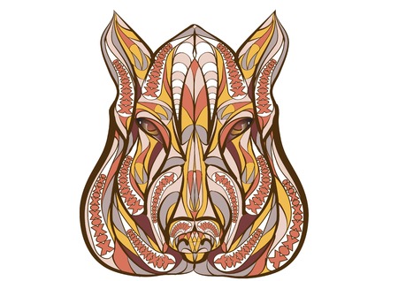 ethnic boar isolated on a white backgroundのイラスト素材