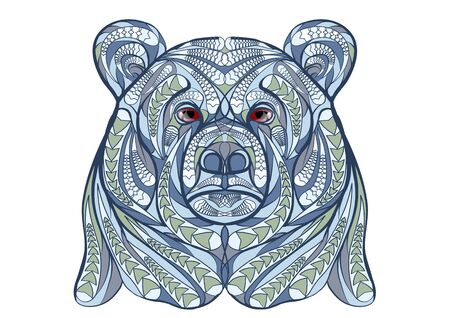 ethnic bear isolated on a white backgroundのイラスト素材