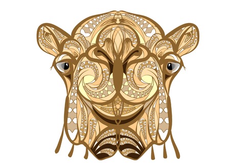 ethnic camel isolated on a white backgroundのイラスト素材