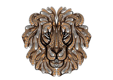 ethnic lion isolated on a white backgroundのイラスト素材