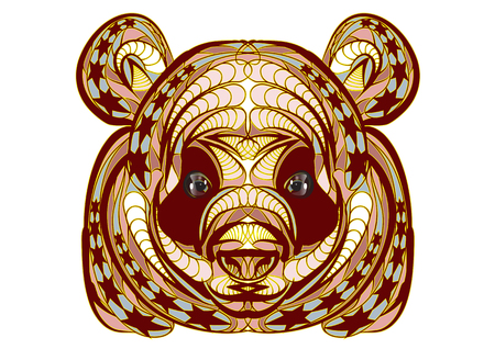 ethnic panda isolated on a white backgroundのイラスト素材
