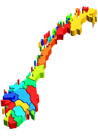 Norway map. 3d map isolated on whiteのイラスト素材