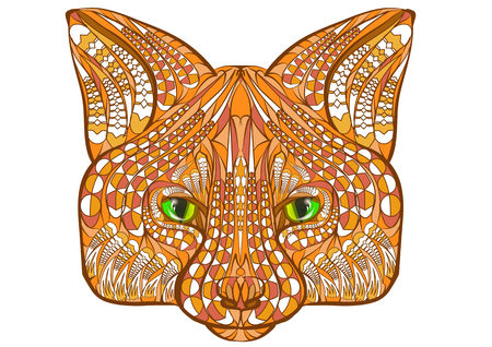 Red fox. ethnic animal isolated on a white backgroundのイラスト素材