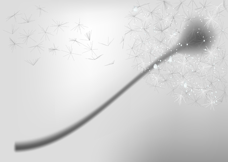 geometric dandelion with water drops.のイラスト素材