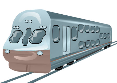local train isolated on a white backgroundのイラスト素材