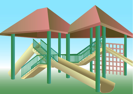school playground with stairs and slide. 10 EPSのイラスト素材