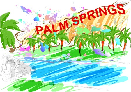 palm springs. abstract travel location. のイラスト素材