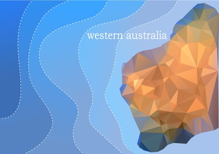 western australia. abstract map on background of blue oceanのイラスト素材