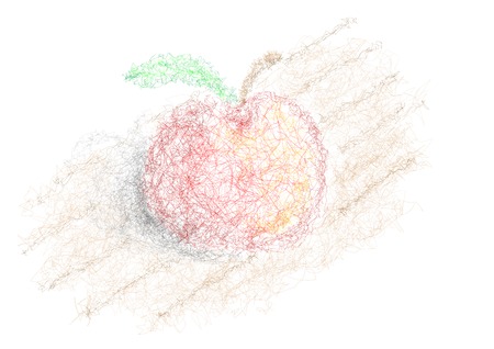 abstract apple fruit isolated on a white backgroundのイラスト素材