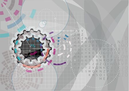 background with gears. abstract industrial vector illustrationのイラスト素材