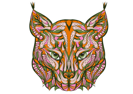 ethnic lynx isolated on a white backgroundのイラスト素材