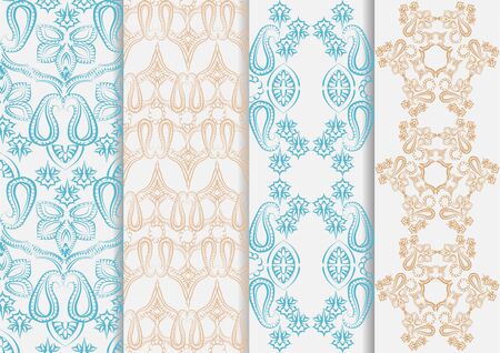 indian pattern. Set of four Indian patternsのイラスト素材