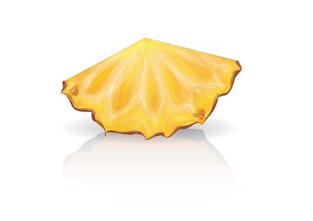piece of pineapple on a white backgroundのイラスト素材