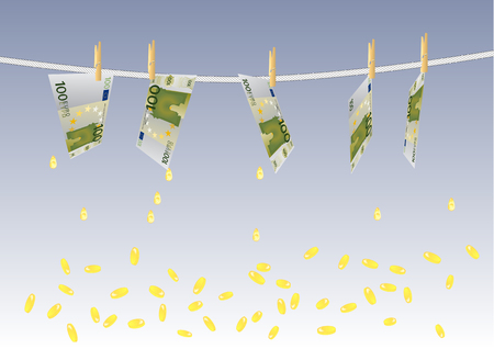crisis background with melting money. のイラスト素材